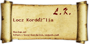 Locz Kordélia névjegykártya